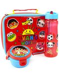 Ryans World Lunch Box Set for Kids | Boys Insulated Bag, Water Bottle & Snack Pot | Adventure with Red Titan Superhero | YouTube Merchandise | Carry Ryan's Adventure On Your Back | Keeps Food Fresh