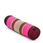 Leewadee Small Yoga Bolster – Shape-Retaining Cervical Neck Roll, Tube Pillow for Comfortable Reading, Kapok Filling, 50 x 15 x 15 cm, Auburn Pink