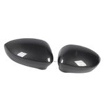 KIMISS 2 Pcs Side Mirror Cover,Left Right Door Side Rearview Mirror Cover ABS Wing Mirror Cover for Fiat 500 2007 to 2020 (Carbon Fiber Style)