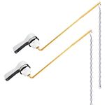 2 Pack Universal Front Mount Toilet Handle Tank Flush Lever Replacement Handle with 2 Pieces Stainless Steel Flapper Chains for Most Front Mount Toilets- Chrome Finish Toilet Handle