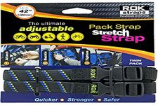 ROK Straps Motorcycle Adjustable Luggage Strap - Black/Blue/Green - 16mm - ROK305