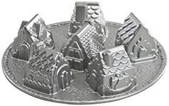 Nordic Ware Cozy Village Gingerbread House, 6 Cups, Silver