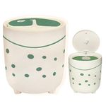 FunBlast Table Dustbin Desktop Bin – Cute Dustbin, Mini Trash Can with Swing Top Lid, Portable Dustbin, Mini Waste Bin Disposal Dustbin for Car Office Desk and Home Use (GreenWhite)