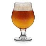 Libbey Craft Brews Classic Belgian Beer Glasses, Dishwasher Safe Beer Glasses Set of 4 for Belgian Ale, Tulip Beer Glasses