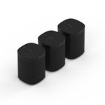 Sonos One Smart Speaker 3-Room Set, Black, Intelligent WiFi Speaker with Alexa Voice Control & AirPlay, Three Multiroom Speakers for Unlimited Music Streaming