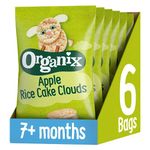 Organix Apple Rice Cake Clouds, Baby Rice Cakes Snack, Finger Food, 7+ Months, 40 g (Pack of 6)