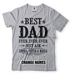 Custom Dad T-Shirt Customizable Father Shirt Change Names Father's Day Shirt - gray - XXXXL