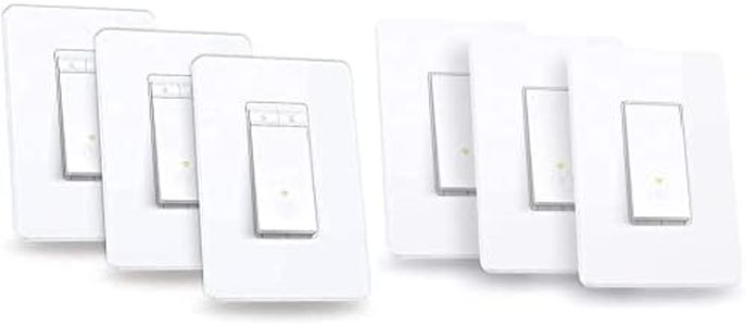 Kasa Smart Single Pole Dimmer Switch (HS220P3) and Light Switch (HS200P3) by TP-Link - 2.4GHz Wi-Fi, Works with Alexa and Google Home, UL Certified, 6-Pack