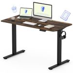 FLEXISPOT Adjustable Desk, Electric Standing Desk Sit Stand Desk Whole-Piece Desk Board for Home Office (EC1 Classic 48x24, Black Frame+Rustic), Black+Rustic