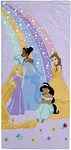 Jay Franco Disney Princess Rainbow Bath/Pool/Beach Towel - Super Soft & Absorbent Fade Resistant Cotton Towel Features Belle, Rapunzel, Jasmine, & Tiana - Measures 28 x 58 inches