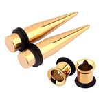 Awinrel 1g 7mm 316L Surgical Steel Ear Tapers Stretching Kit and Flesh Tunnels Gauges Plugs for Ears Women Men Piercing Jewelry 2 pairs, 1g (7mm), Stainless Steel, no gemstone