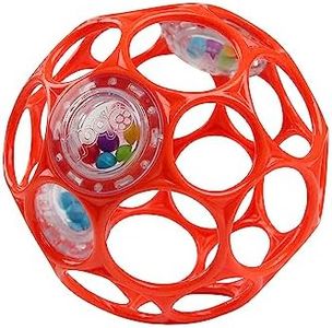 Bright Starts Oball Easy-Grasp Rattle BPA-Free Infant Toy in Red, Age Newborn and up, 4 Inches