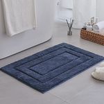 GRANNY SAYS Bathroom Mat 50 x 80 cm, Pack of 1 Navy Blue Bath Mat, Super Absorbent Bath Mat, Microfiber Bath Rugs, Machine Washable Bath Mat Non Slip Anti Mould, Bathroom Rugs for Bathroom Tub Floor