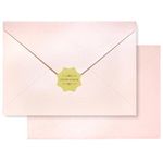 50pcs A7 Pearl Envelopes Thick Shiny Wedding Envelopes, Perfect for 5 x 7 inch Wedding Invitation Cards Graduation Birthday Greeting Cards Thank You Cards Pearl Paper Luxurious (Pearl Blush Pink)