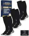 Pembrook 3 Pairs Compression Socks Men 20-30 mmhg - Men's Compression Socks, Medical Compression Socks Men, Black Compression Socks for Women