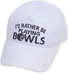 HDUK Accessories I'd Rather Be Playing Bowls Bowling 100% Cotton Baseball Cap/Unisex/One Size (Adjustable) White