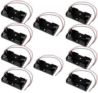 JWISLAND (Pack of 10 2 AA Battery Holder, 2 AA Battery Holder with Leads, 2 x 1.5V AA Battery Holder 2 Cell with Wires