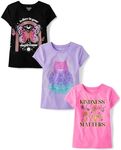 The Children's Place Girls, Love,Equality Short Sleeve Graphic T-Shirts, Multipacks, Ombre Owl/Kindness/Butterfly 3-Pack