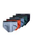 Jockey Men's Underwear Lightweight Cotton Blend Brief - 5 Pack, Shower/Red Kaolin/Fresh Coast/Cactus Pine/True Navy, M