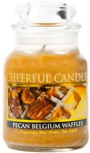 A Cheerful Giver - Pecan Belgium Waffles - 6oz Small Scented Candle Jar with Lid - Cheerful Candle - 35 Hours of Burn Time, Christmas Gift for Women, Brown