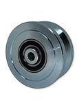 EG096 Slide Gate Wheel 4” V-Groove Solid Steel Sliding Wheel Bearing for Rolling Inverted V Shape Track Gates up to 3000lbs with Screw NO Brackets