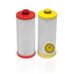 Aquasana AQ-5200R 2-Stage Under Counter Replacement Filter Cartridges, Red and Yellow, 2.5 x 2.5 x 5