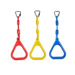 letsgood 3 pcs Colorful Swing Gymnastic Rings - Outdoor Backyard Play Sets & Playground Equipment, Climbing Ring, Obstacle Ring for Kids Boys Girls