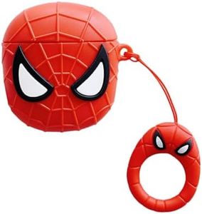 FASHION YO Cute Case for AirPod 2/1, Cartoon Spiderman Mario Design Funny Air Pods Case Protective Covers Soft Silicone Cover, Unique 3D Food for Girls Boys Women Men Cases for AirPods 2&1 (Spiderman)