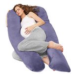 Nuliie Pregnancy Pillow for Sleeping, U Shaped Full Body Pillow Pregnancy Pillows, Maternity Pillow Support for Back, Legs for Pregnant Women, With Washable Velvet Cover-Purple