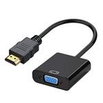 HDMI to VGA, Gold-Plated HDMI to VGA Adapter Support Computer, Desktop, Laptop, PC, Monitor, Projector, HDTV, Chromebook, Raspberry Pi, Roku, Xbox and More(Male to Female)