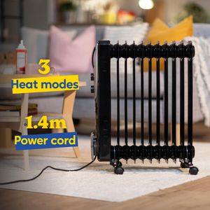 Russell Hobbs 2500W Oil Radiator Heater – Black