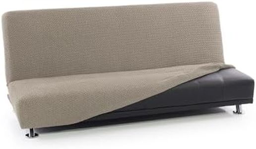 FAVERTI Funda Sofá Cama Click Clack Tres PLAZAS - Protector de Calidad de Tejido Jacquard Tacto algodón. Súper Ajustable, Funda Sofá Cama 3 Plazas Universal Color Lino