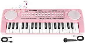 37 Key Pink Piano for Kids Music Toys for 3+ Year Old Girls Upgrade Keyboard Piano for Beginners Kids Toy Piano with Microphone Toys for 3 4 5 6 7 8 Year Old Girls Boys Gifts Age 3-8