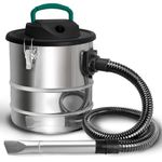 BLUEMARS Ash Vacuum Cleaner 1000W 20L - Industrial Ash Dust Extrator Bucket - Home & Workshop Cylinder Vacuum Cleaner -Ash Dust Collector For Fireplace,Woodworking,BBQ, Fire Pits,Stoves and Chimineas