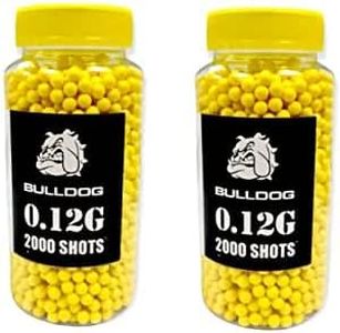 PEBBLE HUG Pack of 4000 BB Pellets, High-Grade Yellow Plastic Pellets, Biodegradable Airsoft Bullets, Round Smooth Balls for BB Gun (0.12g)