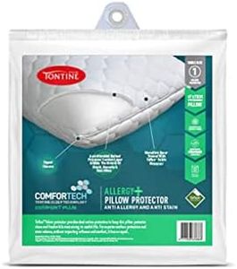 Tontine Comfortech Allergy Plus Quilted Pillow Protector Cover Case Bedding WHT