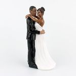 African American Wedding Cake Topper Black Couple Aniversary Bride and Groom