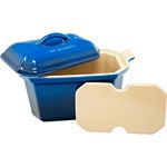 Le Creuset Heritage Stoneware Pate Terrine with Press, 3/4-Quart, Lapis