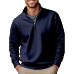 quarter zip fleece men,quarter button pullover,full zip fleece men,half zip sweatshirt men waffle,dad gifts(A01#Navy,3X-Large)