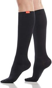 VIM & VIGR Merino Wool 15-20 mmHg Compression Socks for Women & Men (Solid Black, Small/Medium)