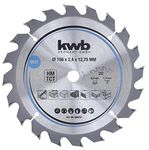 kwb Circular Saw Blade 156 x 12.75 mm, Fast Cut, Suitable for Softwood, Hardwood, Plywood, and Chipboard