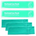 Postpartum Ice Pack, Perineal Cooling Pad for Postpartum Hemorrhoid Pain Relief, Hot Cold Packs for Women After Pregnancy and Delivery, 2 Ice Pack and 3 Cover (Green Gel)