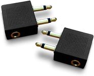 Mobi Lock Gold Plated Airplane Flight Headphone Adapters (Pack of 2) | Allows you to use your Earphones with all In-Flight Media Systems | This Enables Great Sound on all Planes