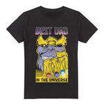 Cotton Soul Marvel Best Dad Universe Thanos Mens T Shirt, Black, Large