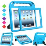 BMOUO Kids Case for iPad 2 3 4 with Built-in Screen Protector - Shockproof Convertible Handle Stand Friendly Kids Case Cover for Apple iPad 2nd 3rd 4th Generation - Blue