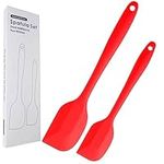 Silicone Spatula Set 2 Pcs Heat Resistant Rubber Spatula for Non-stick Cookware BPA Free (Red)