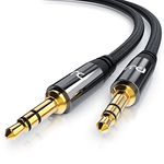 CSL - AUX Jack Cable 1.5 m with Nylon Jacket - Jack to Jack 3.5 mm - Audio Cable - Compatible with Apple iPhones, iPads, Smartphones, MP3 Players, Tablet PCs, Echo Dot, Stereo, Car Radio and Much More