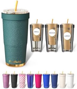 Frost Buddy Togo Buddy 30 oz Stainless Steel Vacuum Insulated Tumbler To Go Coffee Cup – Iced Coffee Cups, Iced Coffee Sleeve, Travel Mug, Thermal Cup for Hot & Cold Drinks, Dunkin Cup (Emerald Glitz)