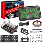 Moso LED 8 Gang Switch Panel Automatic Dimmable, Universal Circuit Control Relay Waterproof System Box Universal Slim Touch Panel with Harness and Label Stickers for Truck Boat ATV UTV SUV Car