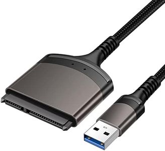 ULXUUUN SATA to USB Adapter Cable, USB 3.0 to SATA III Hard Drive Adapter for 2.5'' SSD/HDD Data Transfer, Support UASP - 9 Inchs, Aluminum Shell & Nylon Cord